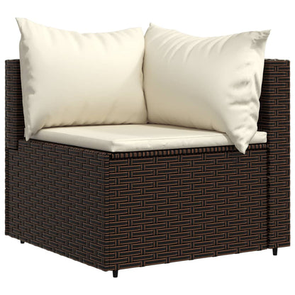 3-tlg. Garten-Lounge-Set mit Kissen Braun Poly Rattan - Pazzar.ch