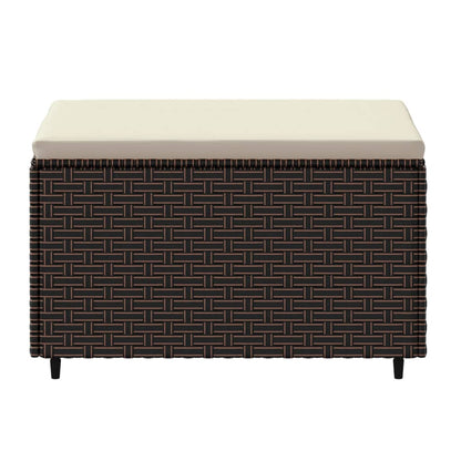 Gartenhocker mit Kissen Braun Poly Rattan - Pazzar.ch
