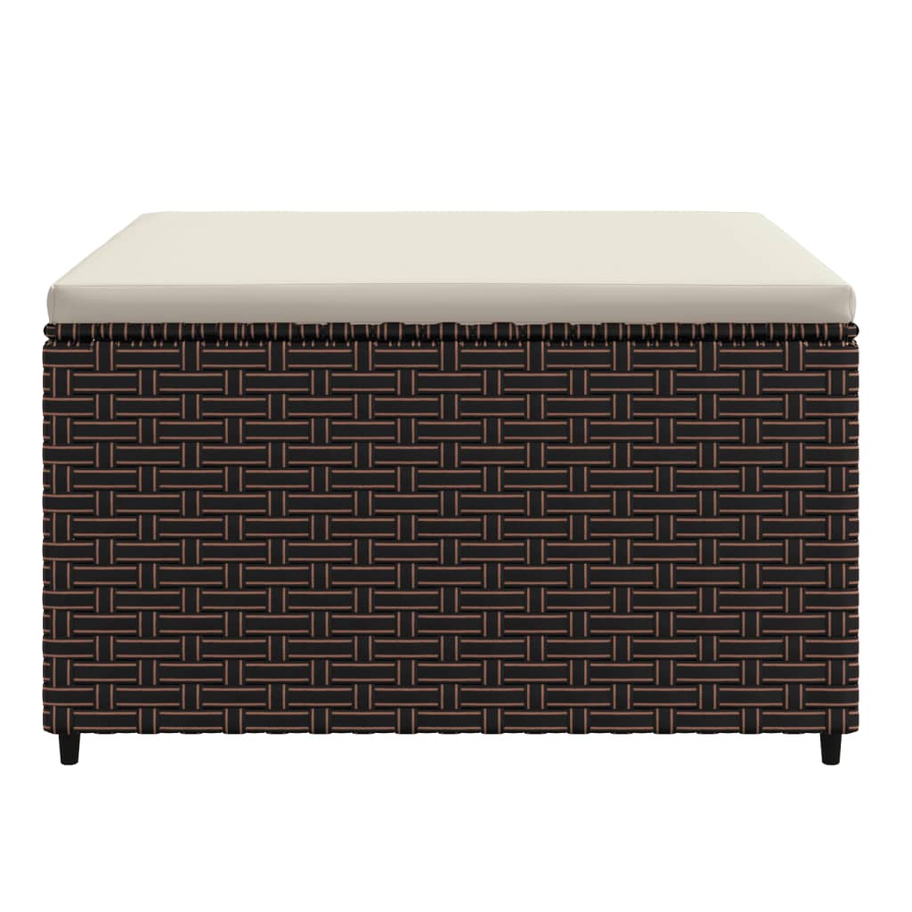 Gartenhocker mit Kissen Braun Poly Rattan - Pazzar.ch