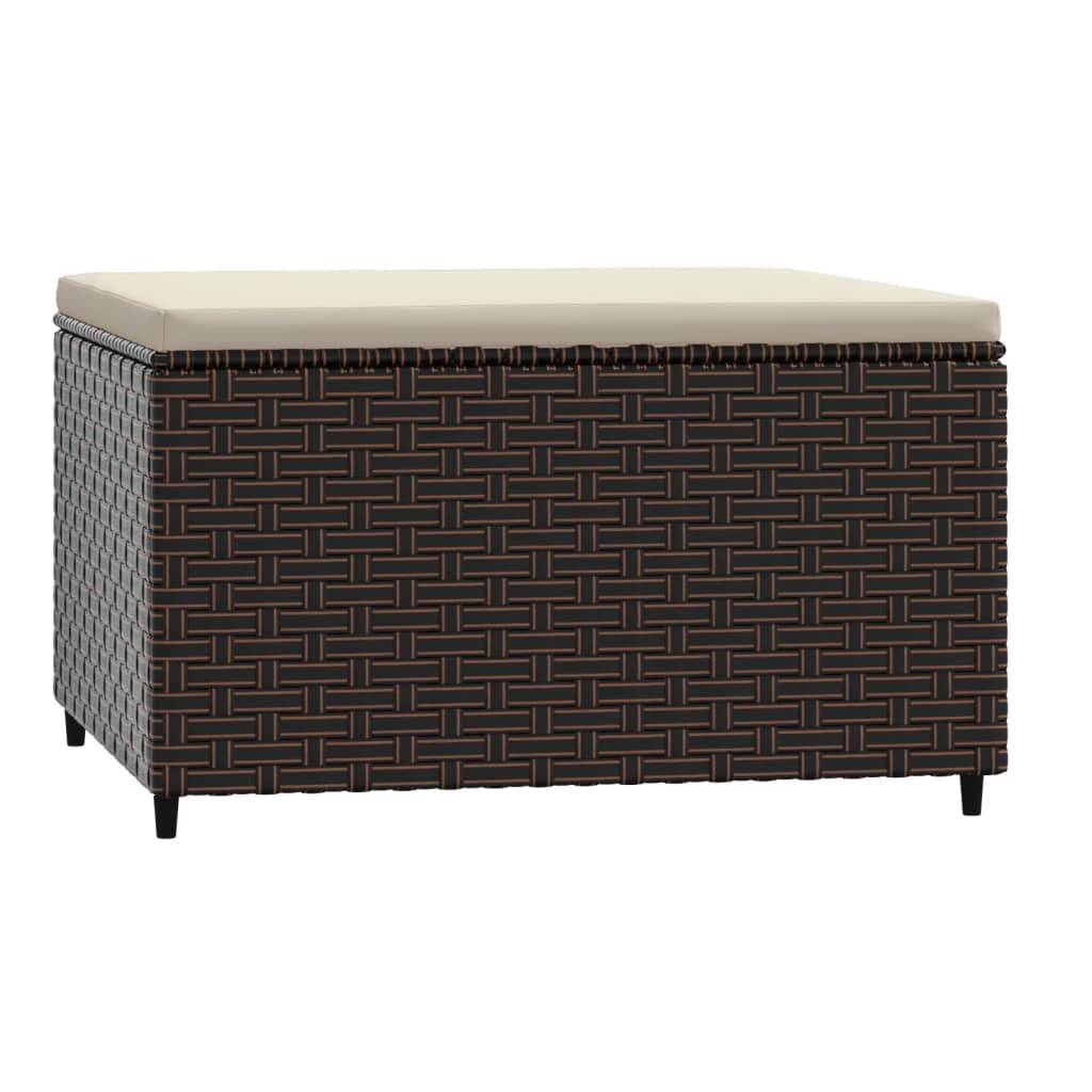 Gartenhocker mit Kissen 2 Stk. Braun Poly Rattan - Pazzar.ch