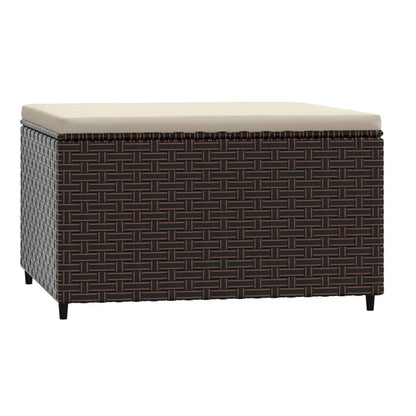 Gartenhocker mit Kissen 2 Stk. Braun Poly Rattan - Pazzar.ch