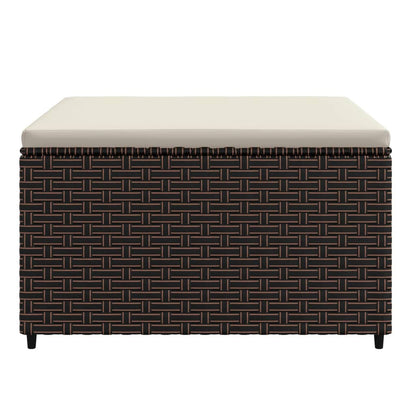 Gartenhocker mit Kissen 2 Stk. Braun Poly Rattan - Pazzar.ch