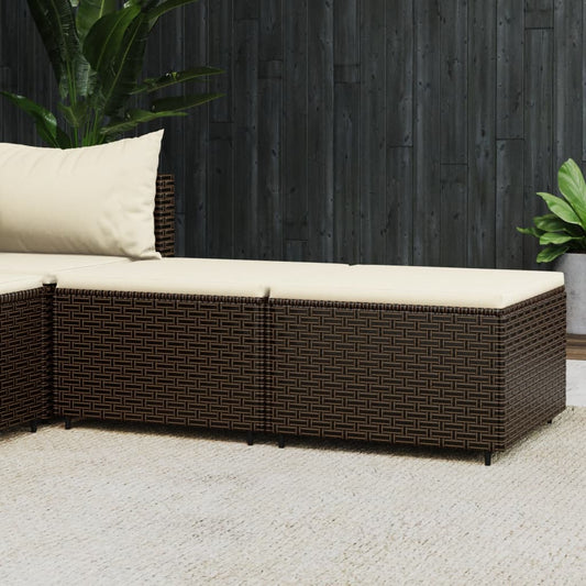 Gartenhocker mit Kissen 2 Stk. Braun Poly Rattan - Pazzar.ch