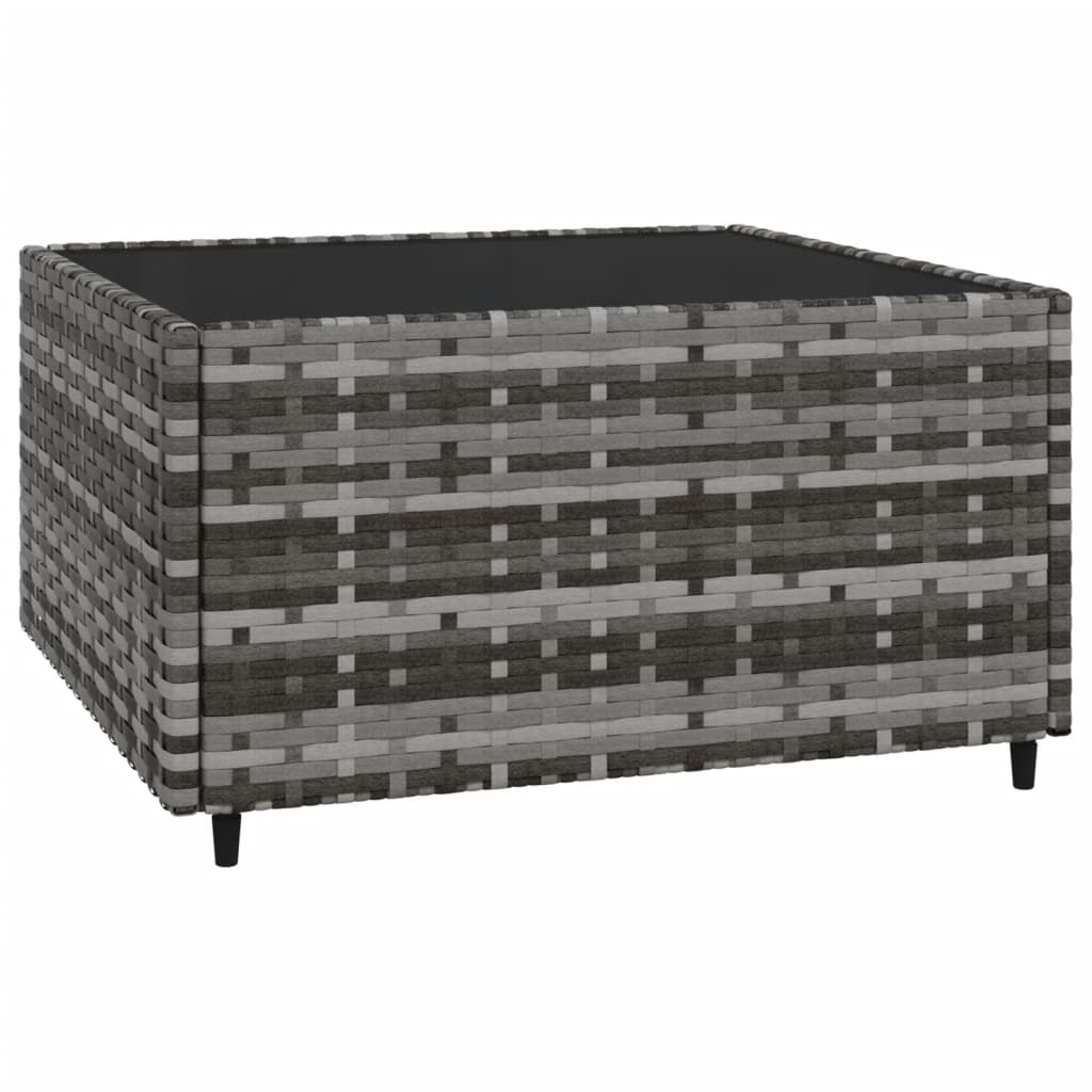 3-tlg. Garten-Lounge-Set mit Kissen Grau Poly Rattan - Pazzar.ch