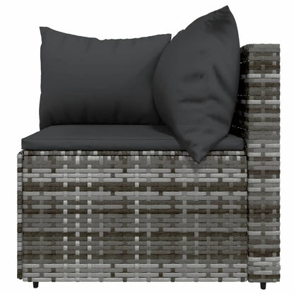 4-tlg. Garten-Lounge-Set mit Kissen Grau Poly Rattan - Pazzar.ch