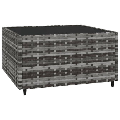 4-tlg. Garten-Lounge-Set mit Kissen Grau Poly Rattan - Pazzar.ch