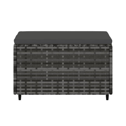 Gartenhocker mit Kissen Grau Poly Rattan - Pazzar.ch