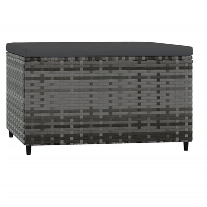 Gartenhocker mit Kissen Grau Poly Rattan - Pazzar.ch