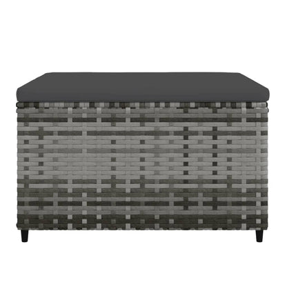 Gartenhocker mit Kissen 2 Stk. Grau Poly Rattan - Pazzar.ch