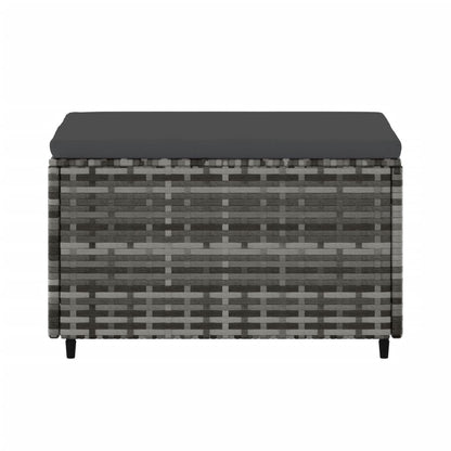 Gartenhocker mit Kissen 2 Stk. Grau Poly Rattan - Pazzar.ch