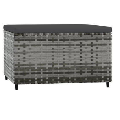 Gartenhocker mit Kissen 2 Stk. Grau Poly Rattan - Pazzar.ch