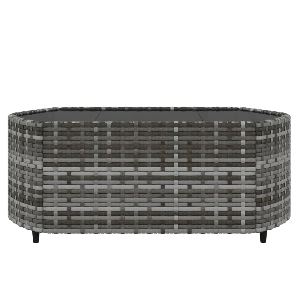 3-tlg. Garten-Lounge-Set mit Kissen Grau Poly Rattan - Pazzar.ch