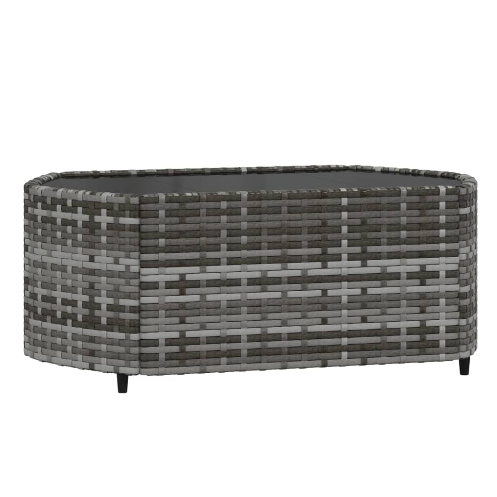 4-tlg. Garten-Lounge-Set mit Kissen Grau Poly Rattan - Pazzar.ch