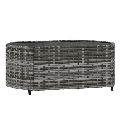4-tlg. Garten-Lounge-Set mit Kissen Grau Poly Rattan - Pazzar.ch