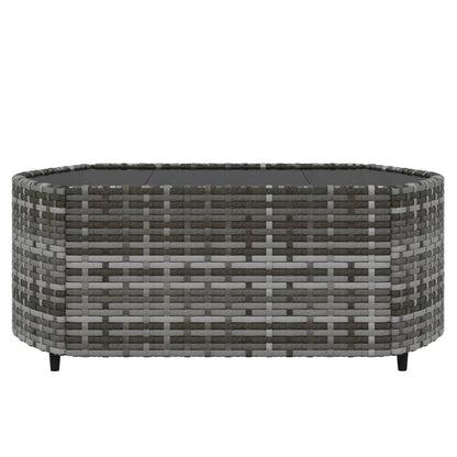 4-tlg. Garten-Lounge-Set mit Kissen Grau Poly Rattan - Pazzar.ch