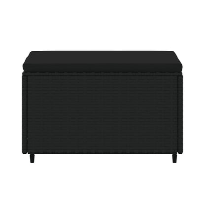 Gartenhocker mit Kissen 2 Stk. Schwarz Poly Rattan - Pazzar.ch