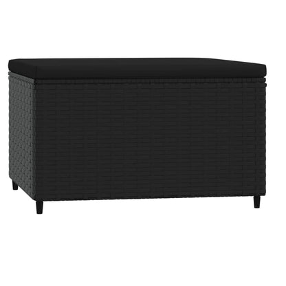Gartenhocker mit Kissen 2 Stk. Schwarz Poly Rattan - Pazzar.ch