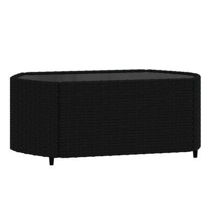 4-tlg. Garten-Lounge-Set mit Kissen Schwarz Poly Rattan - Pazzar.ch