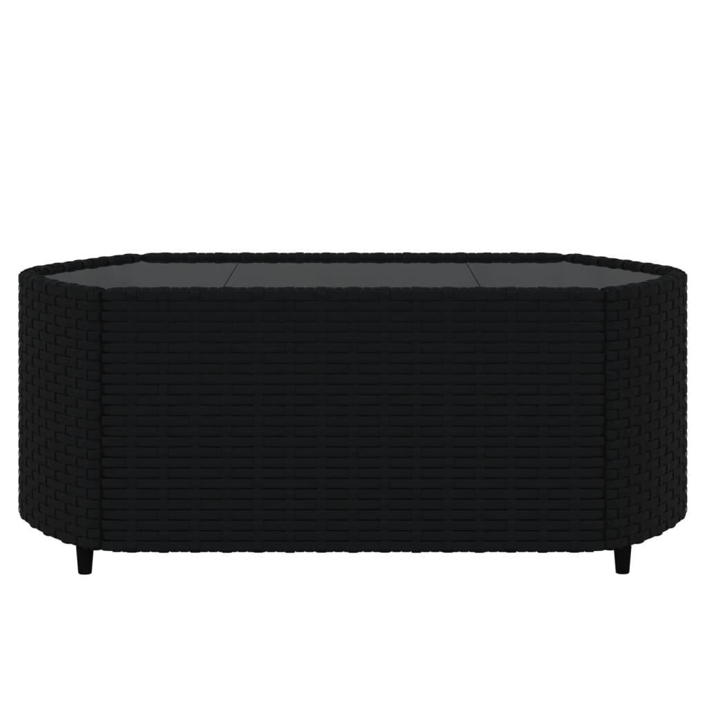 4-tlg. Garten-Lounge-Set mit Kissen Schwarz Poly Rattan - Pazzar.ch