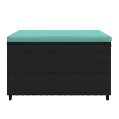 Gartenhocker mit Kissen 2 Stk. Schwarz Poly Rattan - Pazzar.ch