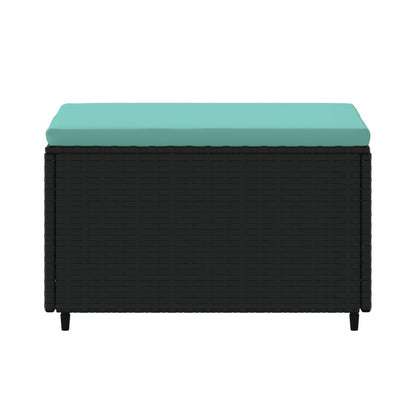 Gartenhocker mit Kissen 2 Stk. Schwarz Poly Rattan - Pazzar.ch