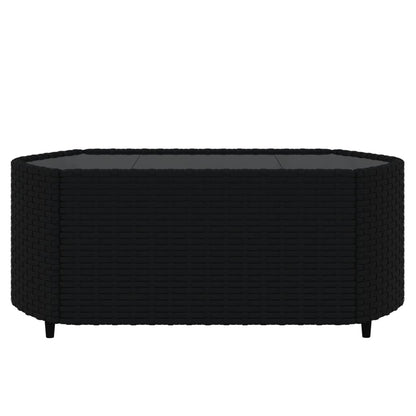 3-tlg. Garten-Lounge-Set mit Kissen Schwarz Poly Rattan - Pazzar.ch