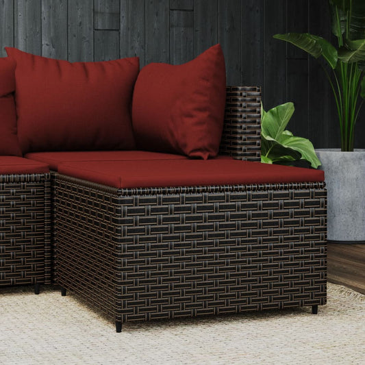 Gartenhocker mit Kissen Braun Poly Rattan - Pazzar.ch