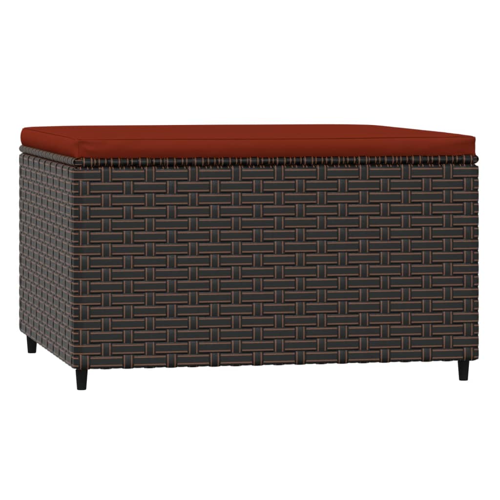 Gartenhocker mit Kissen 2 Stk. Braun Poly Rattan - Pazzar.ch