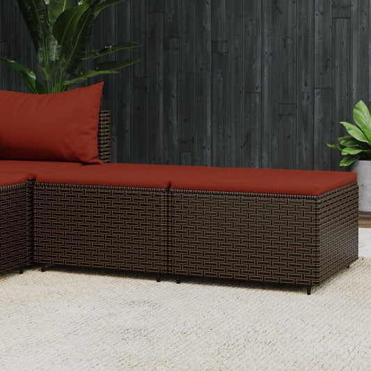 Gartenhocker mit Kissen 2 Stk. Braun Poly Rattan - Pazzar.ch