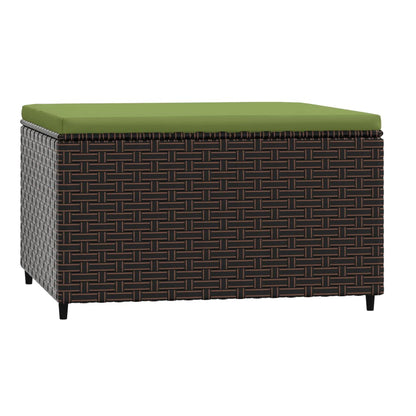 Gartenhocker mit Kissen Braun Poly Rattan - Pazzar.ch