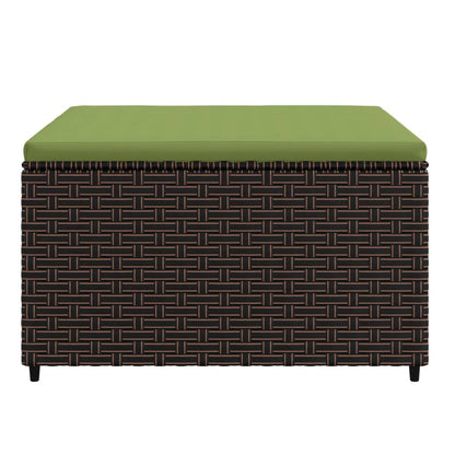 Gartenhocker mit Kissen Braun Poly Rattan - Pazzar.ch