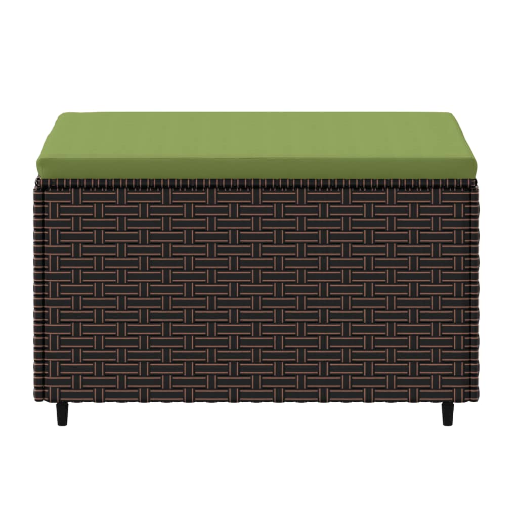Gartenhocker mit Kissen Braun Poly Rattan - Pazzar.ch