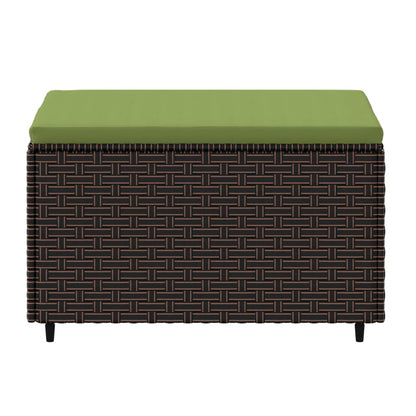 Gartenhocker mit Kissen Braun Poly Rattan - Pazzar.ch