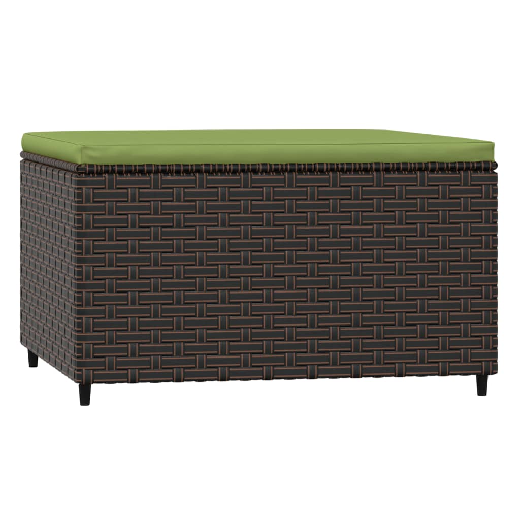 Gartenhocker mit Kissen Braun Poly Rattan - Pazzar.ch