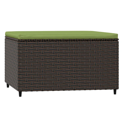 Gartenhocker mit Kissen Braun Poly Rattan - Pazzar.ch
