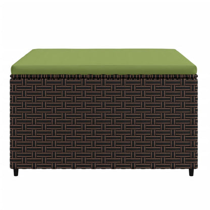 Gartenhocker mit Kissen 2 Stk. Braun Poly Rattan - Pazzar.ch