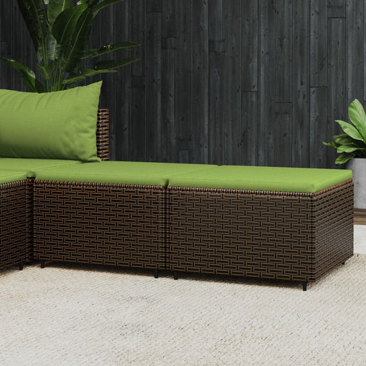 Gartenhocker mit Kissen 2 Stk. Braun Poly Rattan - Pazzar.ch
