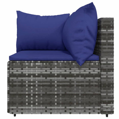 4-tlg. Garten-Lounge-Set mit Kissen Grau Poly Rattan - Pazzar.ch