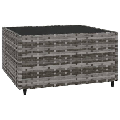 4-tlg. Garten-Lounge-Set mit Kissen Grau Poly Rattan - Pazzar.ch