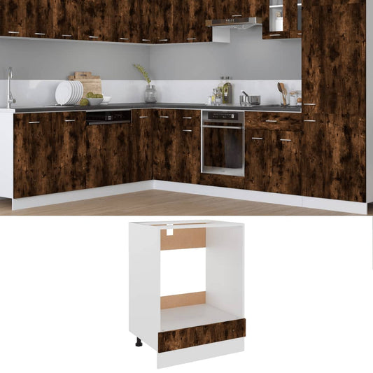 Herdumbauschrank Räuchereiche 60x46x81,5 cm Holzwerkstoff - Pazzar.ch