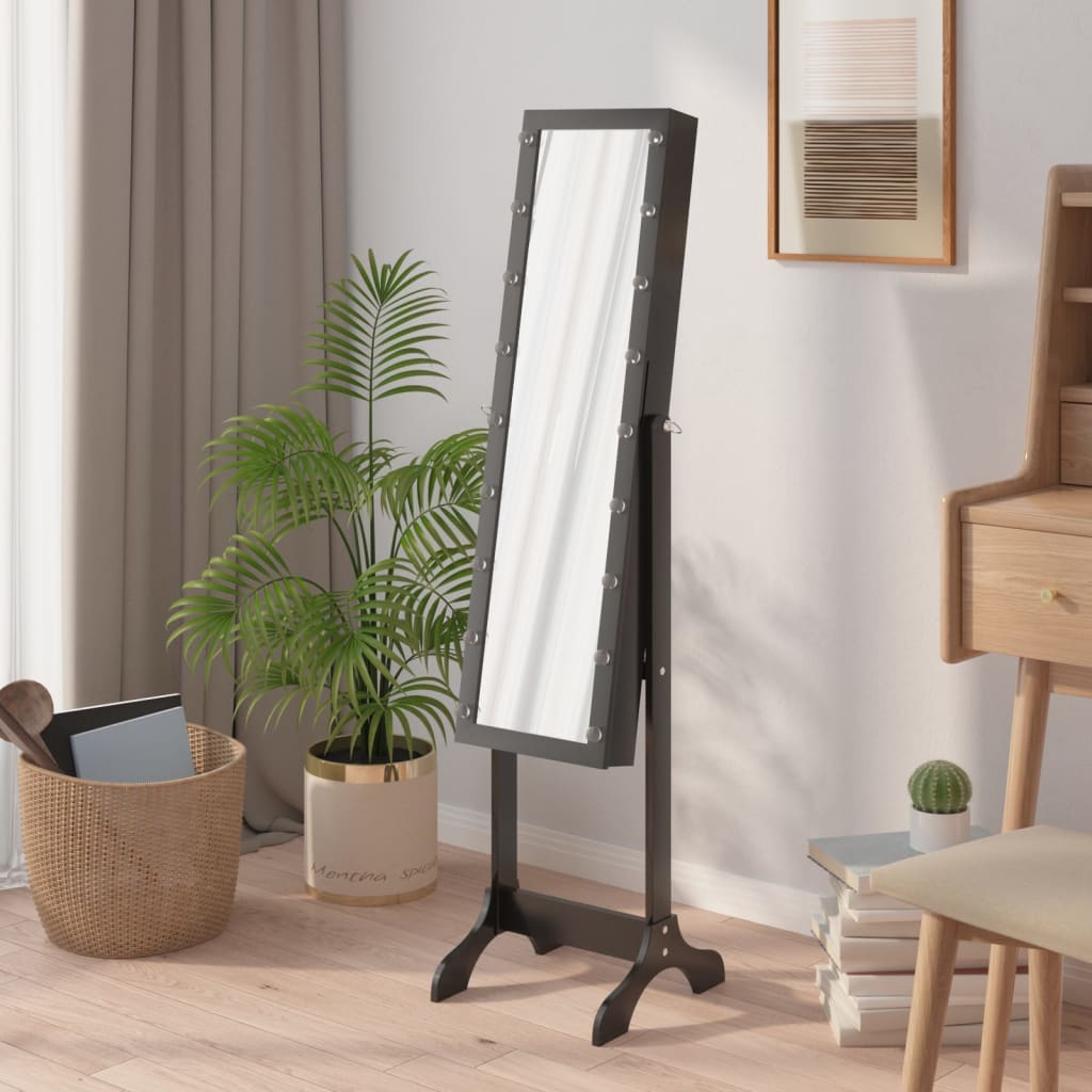 Standspiegel mit LED Schwarz 34x37x146 cm - Pazzar.ch