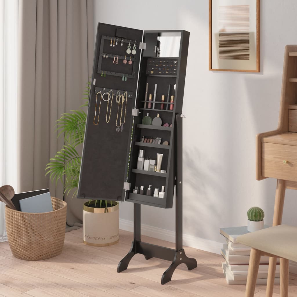 Standspiegel mit LED Schwarz 34x37x146 cm - Pazzar.ch
