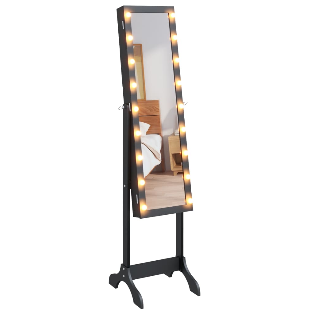 Standspiegel mit LED Schwarz 34x37x146 cm - Pazzar.ch