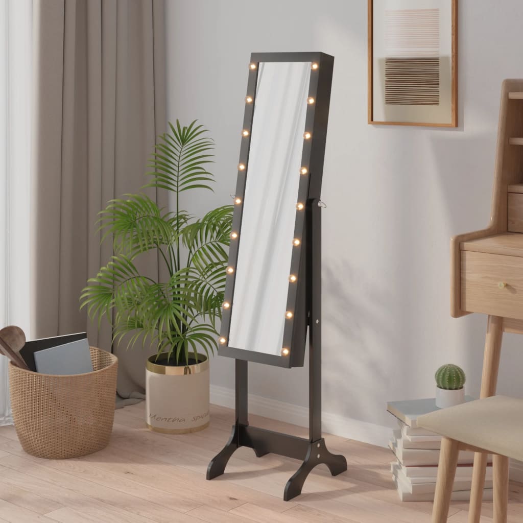Standspiegel mit LED Schwarz 34x37x146 cm - Pazzar.ch