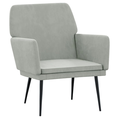 Sessel Hellgrau 62x79x79 cm Samt - Pazzar.ch
