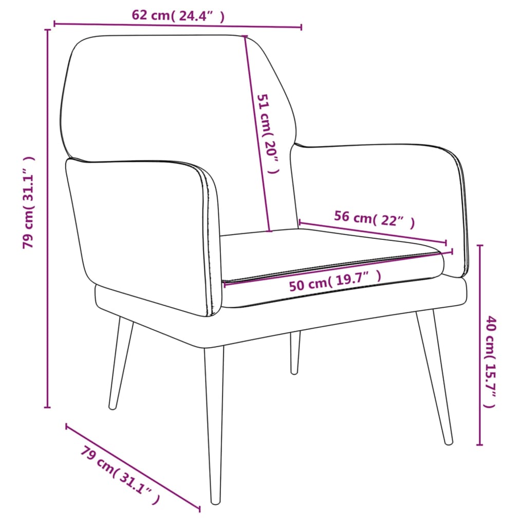 Sessel Hellgrau 62x79x79 cm Samt - Pazzar.ch