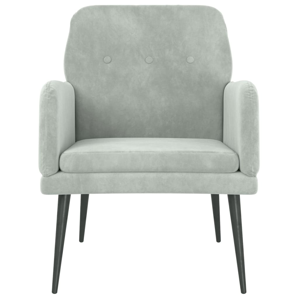 Sessel Hellgrau 62x79x79 cm Samt - Pazzar.ch