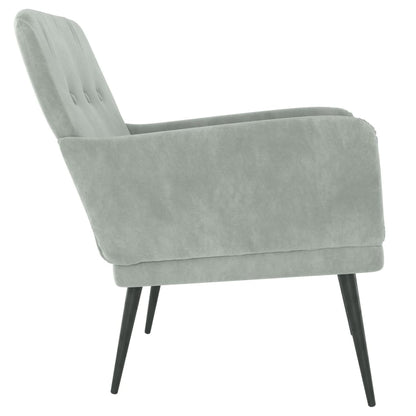 Sessel Hellgrau 62x79x79 cm Samt - Pazzar.ch