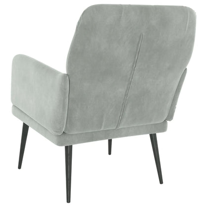 Sessel Hellgrau 62x79x79 cm Samt - Pazzar.ch