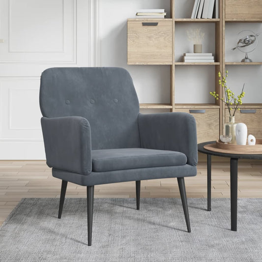 Sessel Dunkelgrau 62x79x79 cm Samt - Pazzar.ch
